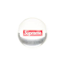 Supreme Flummi transparent weiß front ansicht roter schriftzug supreme