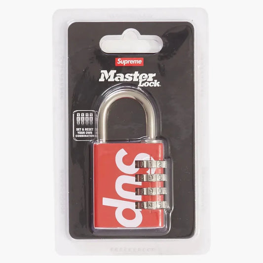 Main View supreme master lock zahlenschloss key lock numbes red packaging