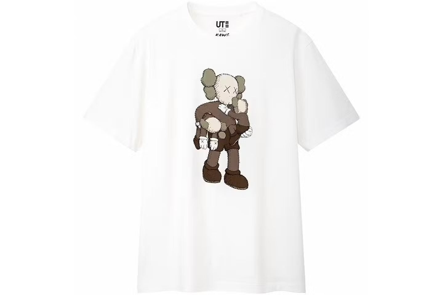 Uniqlo KAWS Slate Tee – Vorderansicht mit Stoffgrund in Steingrau und subtil erkennbarem KAWS‑Motiv in Slate‑Farbton