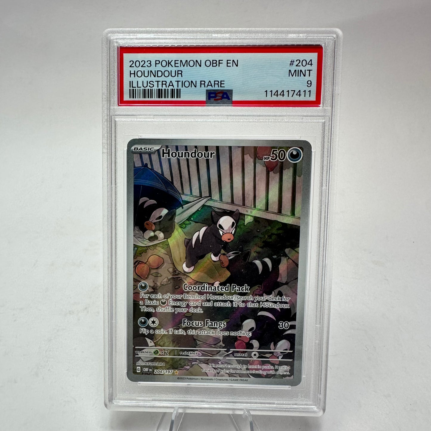 Pokémon Houndour (ENG) 204/197 IR – (Obsidian Flames) – PSA 9 Mint
