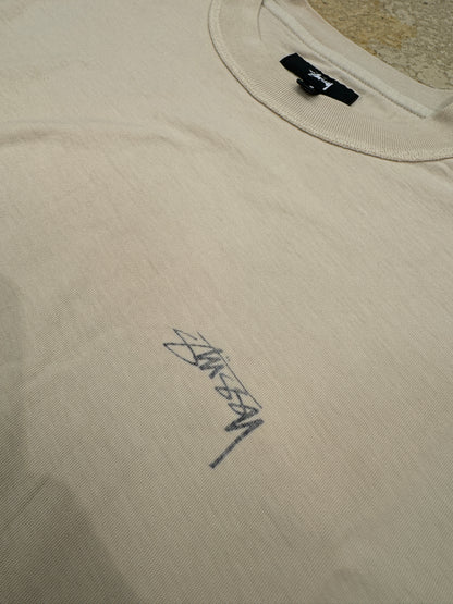 (Pre-Owned) Stüssy T-Shirt "Lazy Tee" Beige Size S