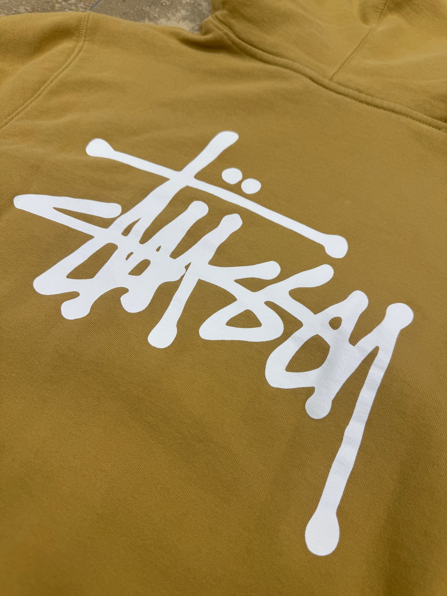 (Pre-Owned) Stüssy Hoodie "Classic Logo" Curry Size M
