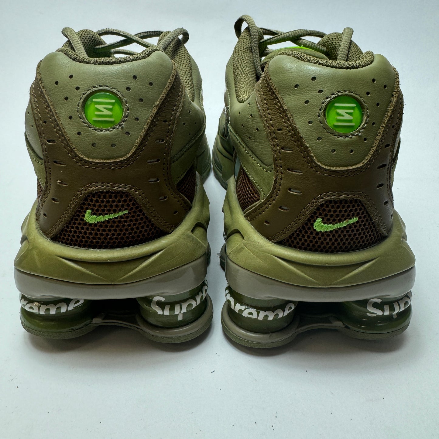 (Pre-Owned) Supreme x Nike Shox Ride 2 "Neutral Olive Electric Green" - EU47,5 US13 (No Box)