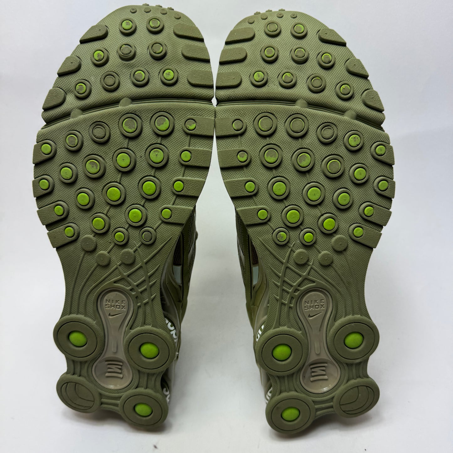 (Pre-Owned) Supreme x Nike Shox Ride 2 "Neutral Olive Electric Green" - EU47,5 US13 (No Box)