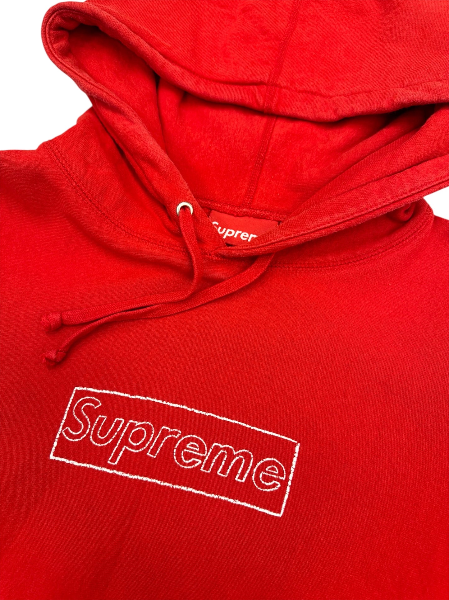(Pre-Owned) KAWS x Supreme Hoodie "Box Logo" Red Size M