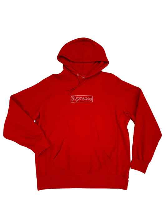 (Pre-Owned) KAWS x Supreme Hoodie "Box Logo" Red Size M