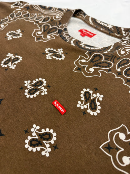 (Pre-Owned) Supreme "Brown Bandana" Small Box Logo T-Shirt Size L