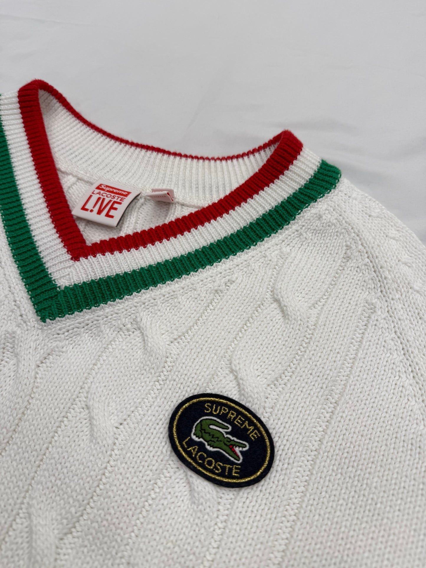 (Pre-Owned) Supreme x Lacoste Tennispullover  - Size XL