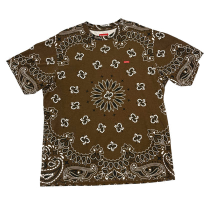 (Pre-Owned) Supreme "Brown Bandana" Small Box Logo T-Shirt Size L