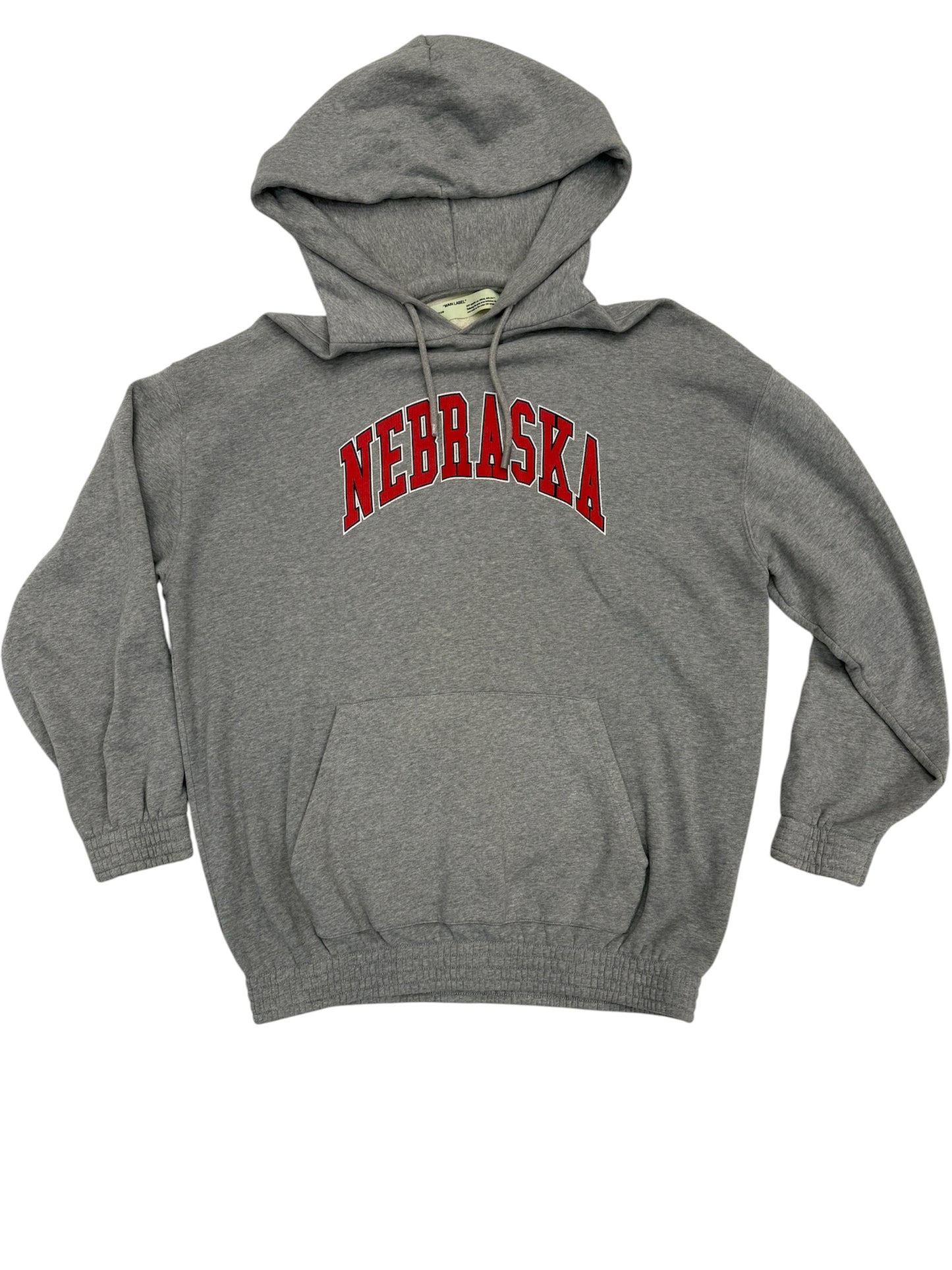 (Pre-Owned) Off-White "Nebraska" Hoodie Grey Size XL