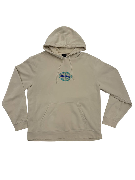 (Pre-Owned) Stüssy "Globe" Logo Creme Size XL