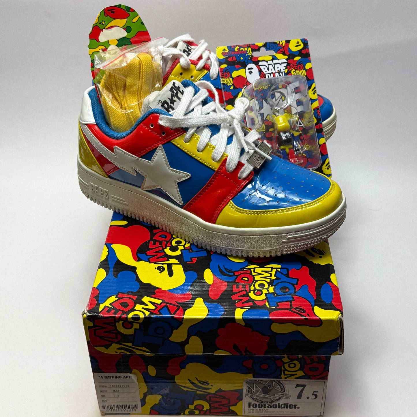 (Pre-Owned) BAPE BAPESTA Low x Medicom "Toy Multi"  – Eu40,5 US7.5