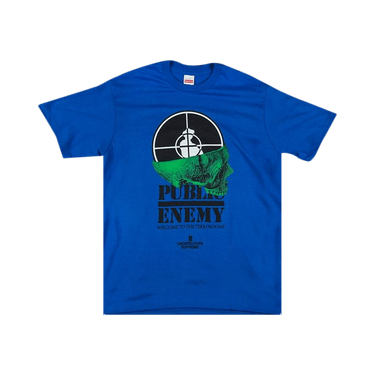 Supreme/UNDERCOVER/Public Enemy Terrordome Tee Royal Seitenansicht – kollaboratives Graphic T-Shirt Blau mit ikonischem Print